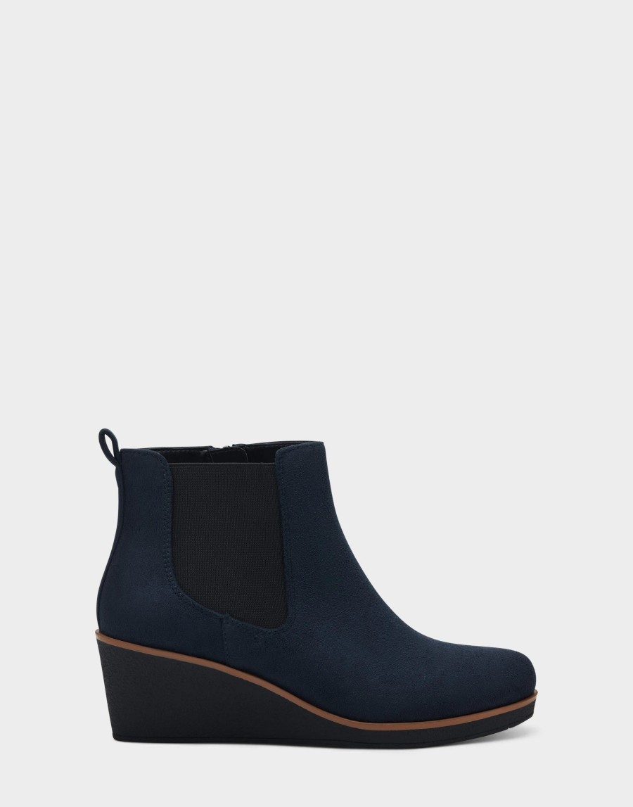 Ankle Boots * | Aerosoles Brandi Navy Faux Suede