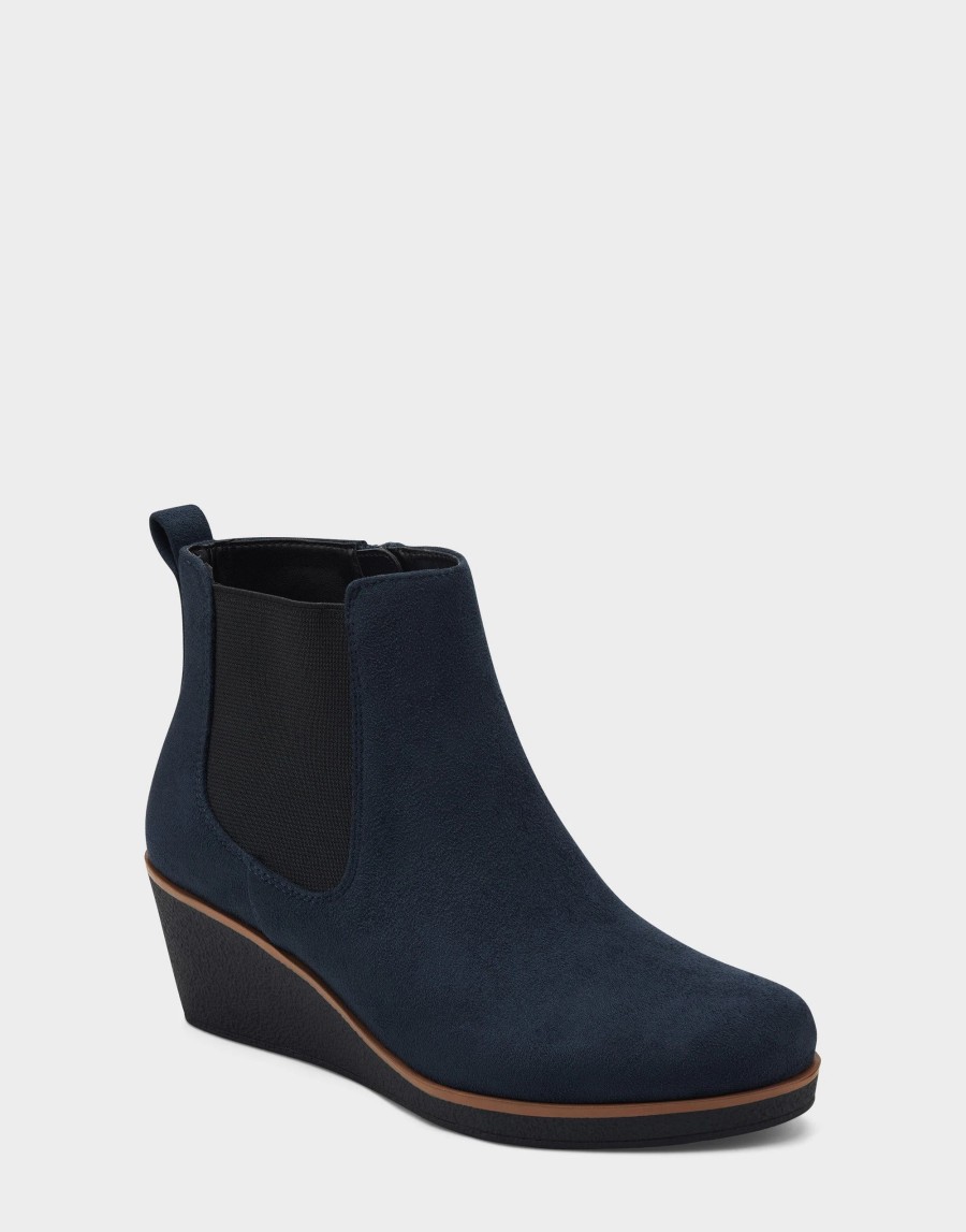 Ankle Boots * | Aerosoles Brandi Navy Faux Suede