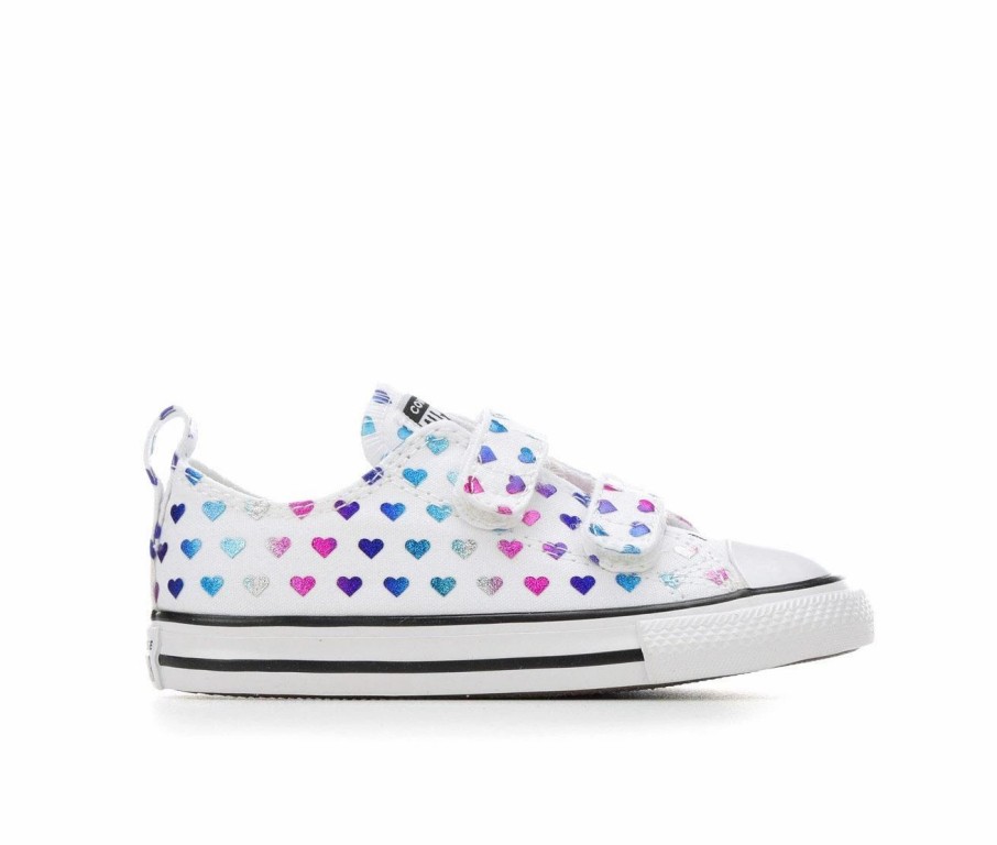 Fashion And Lifestyle Sneakers * | Girls' Converse Toddler Chuck Taylor All Star 2V Foil Heart Ox Sneakers