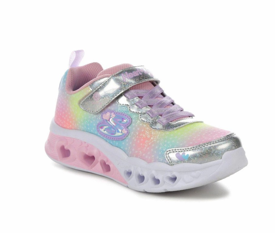 Fashion And Lifestyle Sneakers * | Girls' Skechers Little Kid & Big Kid Heart Lights Simply Love Light-Up Sneakers