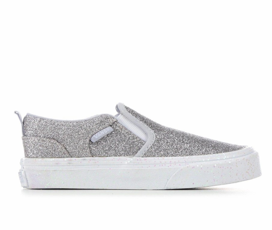 Fashion And Lifestyle Sneakers * | Girls' Vans Little Kid & Big Kid Asher Glitter Slip-On Sneakers