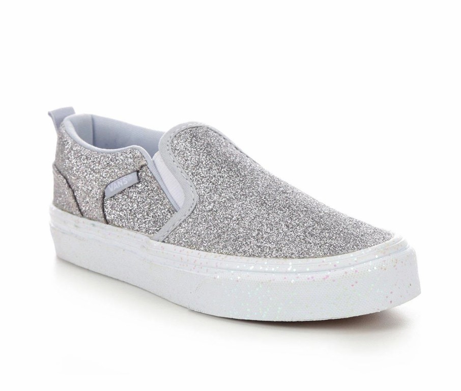 Fashion And Lifestyle Sneakers * | Girls' Vans Little Kid & Big Kid Asher Glitter Slip-On Sneakers