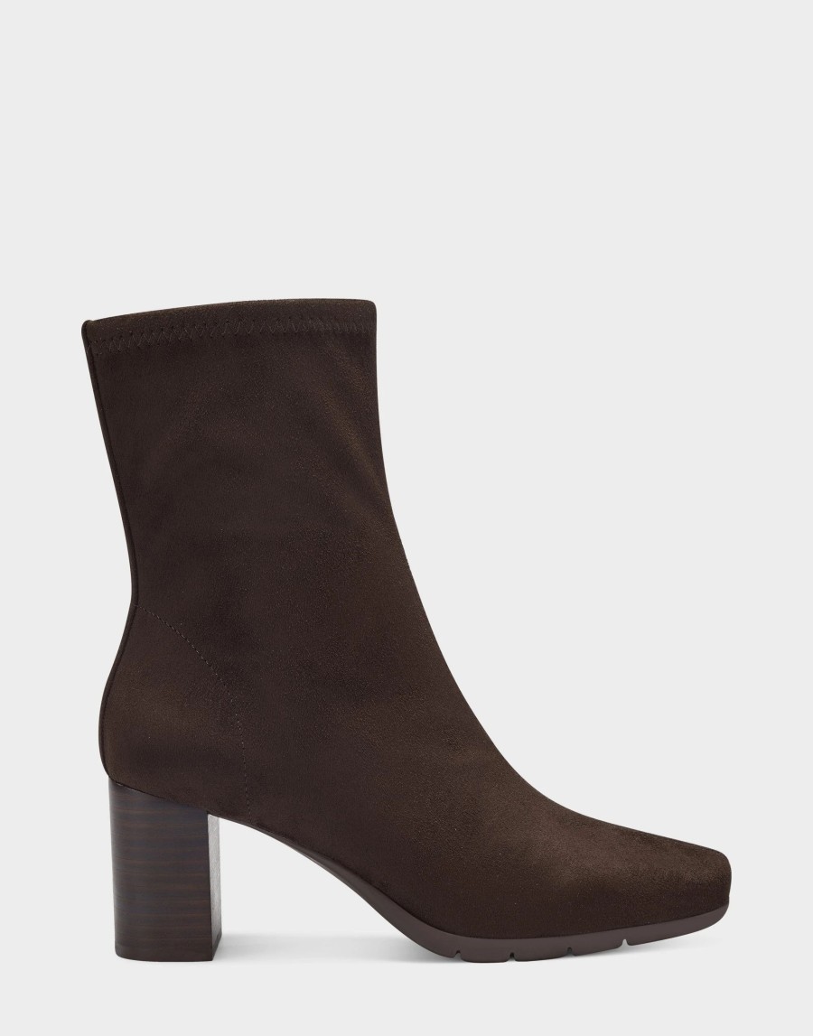 Ankle Boots * | Aerosoles Miley Brown Faux Suede