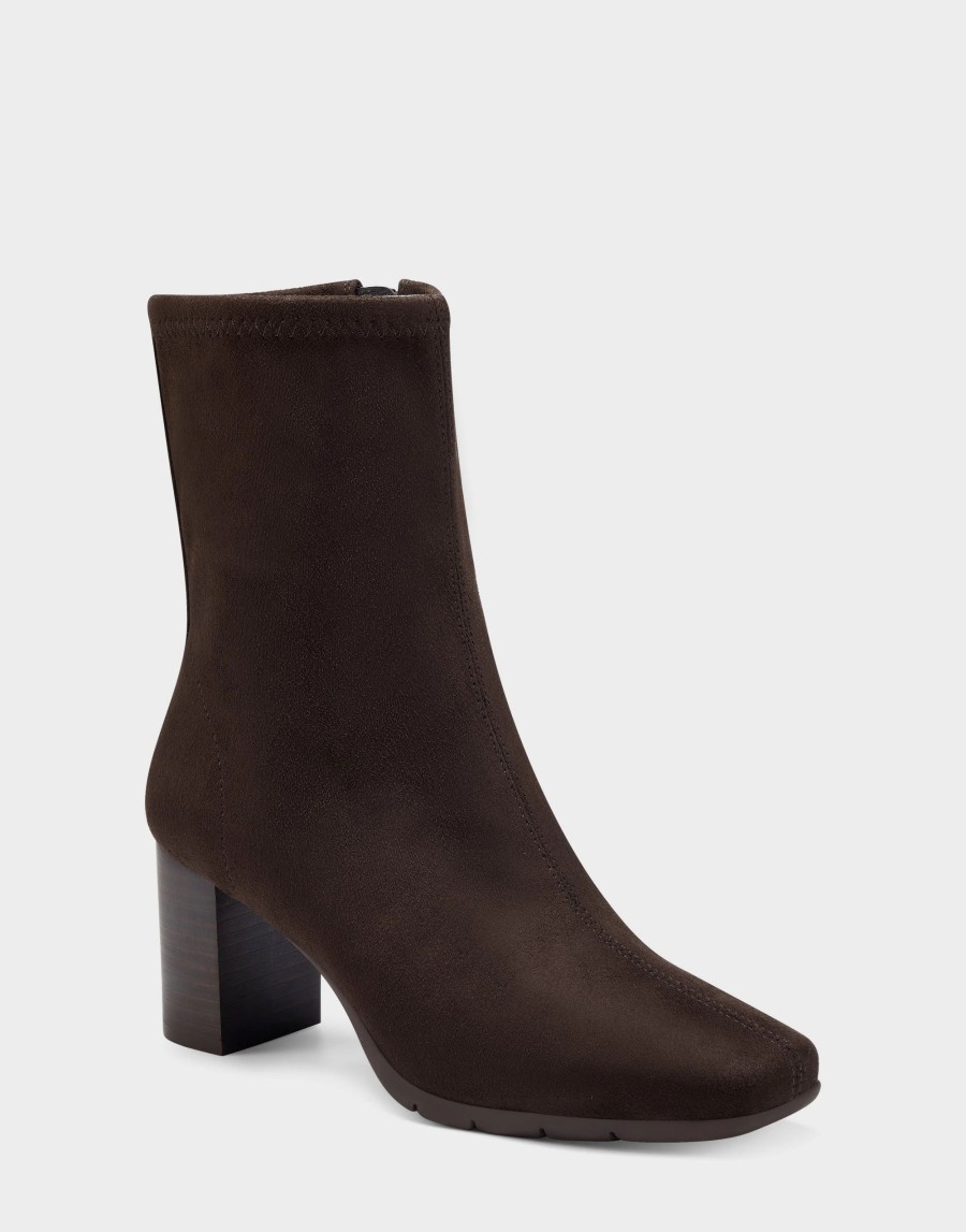 Ankle Boots * | Aerosoles Miley Brown Faux Suede