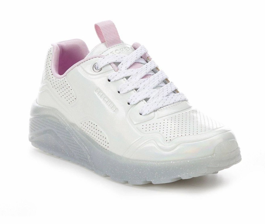 Fashion And Lifestyle Sneakers * | Girls' Skechers Little Kid & Big Kid Uno Ice Prism Luxe Wedge Sneakers