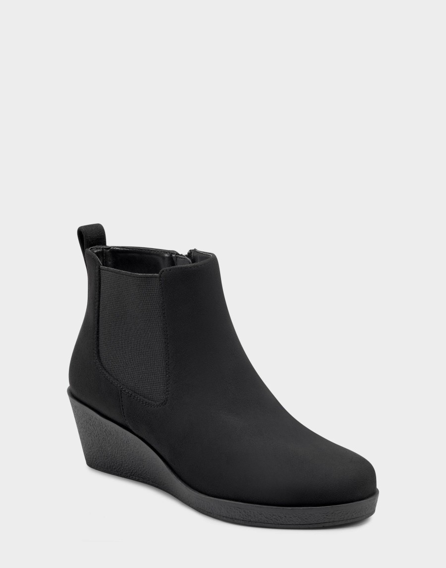 Ankle Boots * | Aerosoles Brandi Black Faux Suede