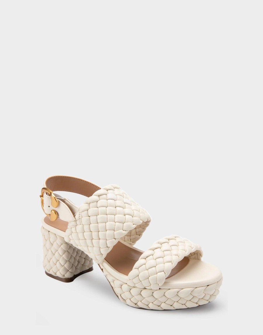 Heels * | Aerosoles Camera Knitted Eggshell Faux Leather