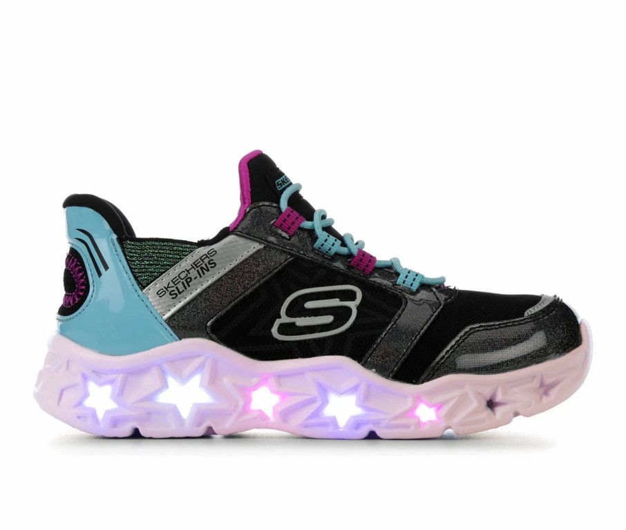 Fashion And Lifestyle Sneakers * | Girls' Skechers Little Kid & Big Kid Adapt Galaxy Lites Slip-Ins Light-Up Sneakers