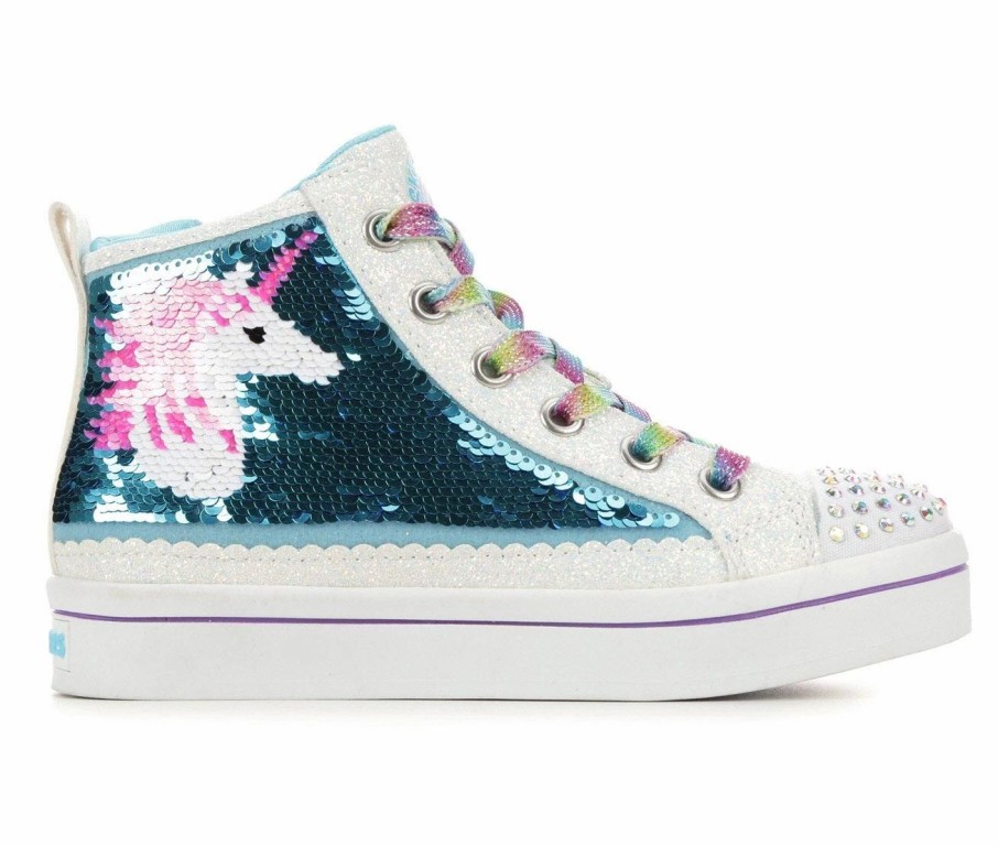 Fashion And Lifestyle Sneakers * | Girls' Skechers Little Kid & Big Kid Twi-Lites 2.0 Unicorn Surprise Sneakers