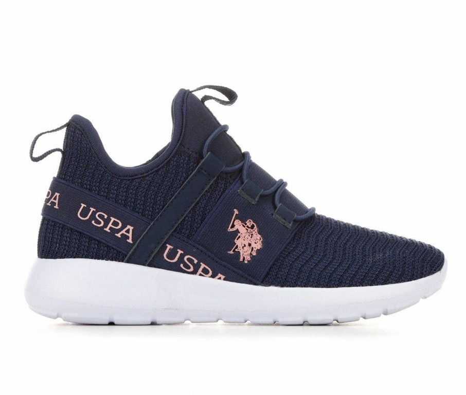 Fashion And Lifestyle Sneakers * | Girls' Us Polo Assn Little Kid & Big Kid Mock Slip-On Sneakers