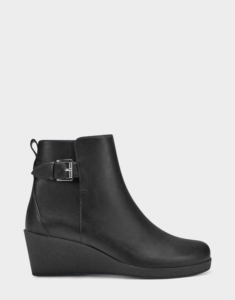 Ankle Boots * | Aerosoles Bonnie Black Faux Leather