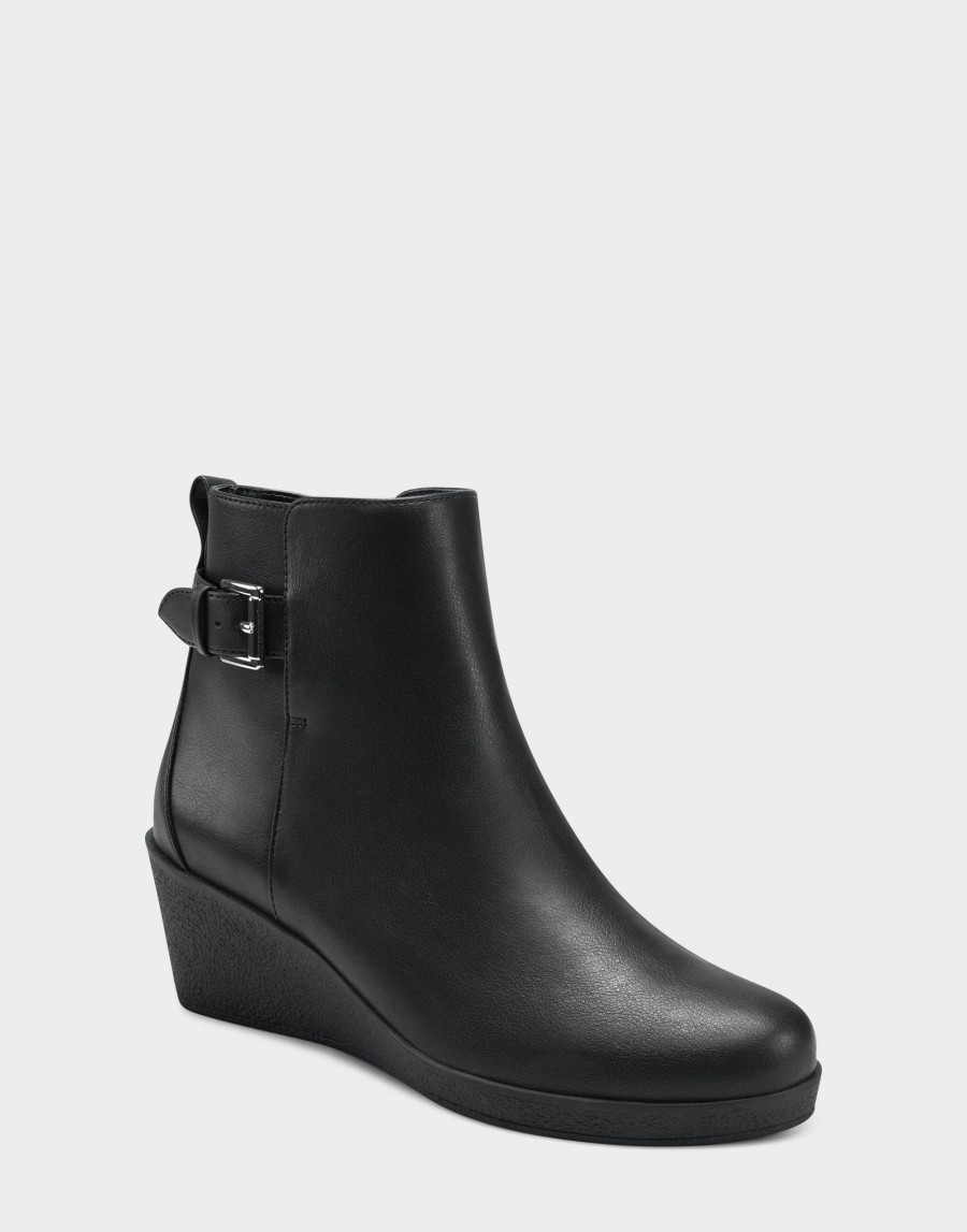 Ankle Boots * | Aerosoles Bonnie Black Faux Leather