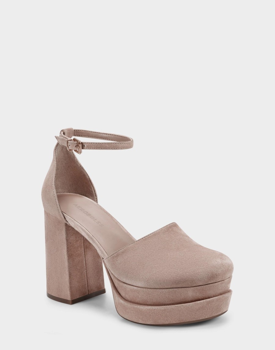 Heels * | Aerosoles Callan Natural Suede