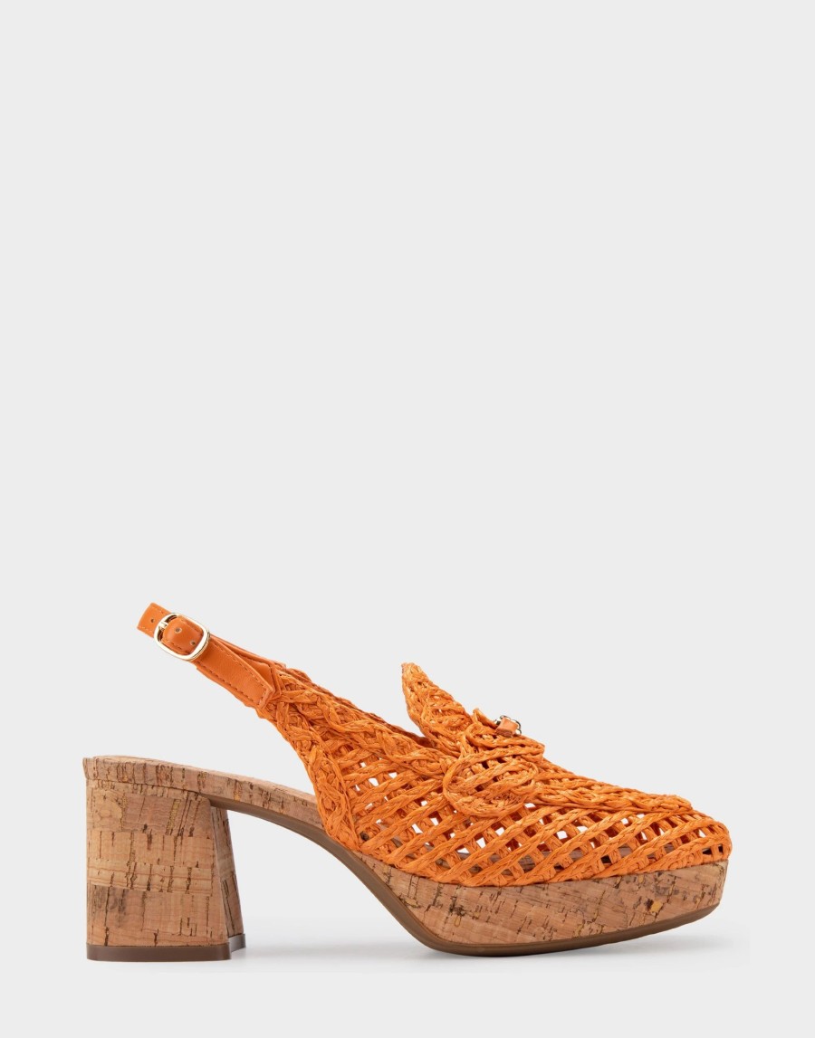 Heels * | Aerosoles Santiago Raffia Mandarin