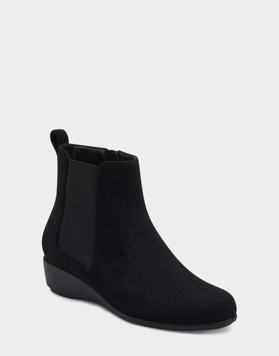 Ankle Boots * | Aerosoles Alisa Black Faux Suede