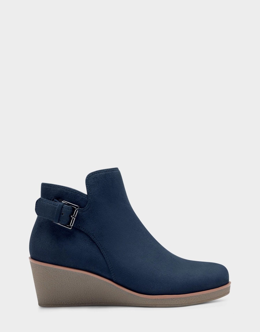 Ankle Boots * | Aerosoles Bradley Navy Faux Suede