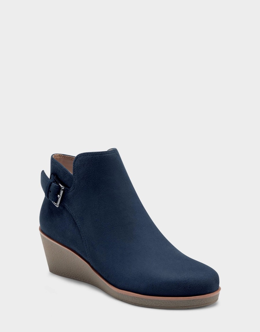 Ankle Boots * | Aerosoles Bradley Navy Faux Suede