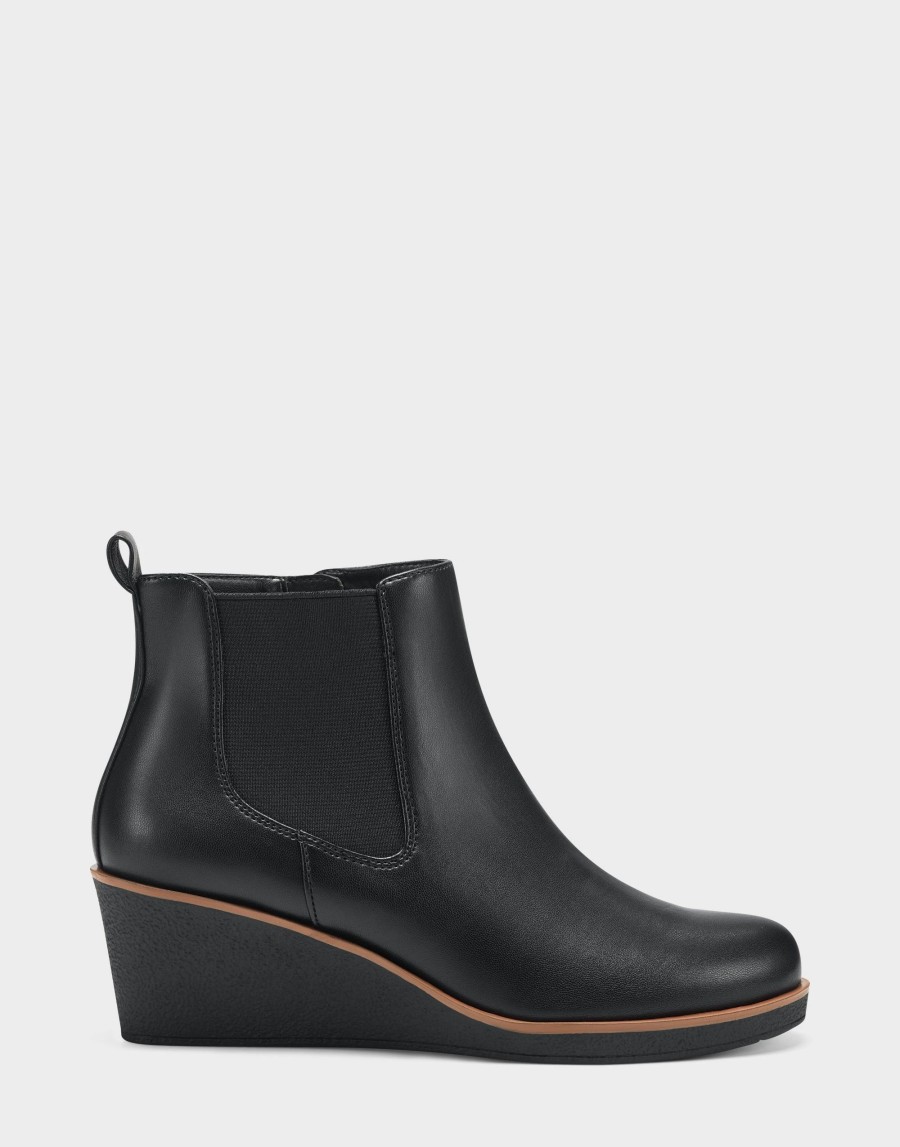 Ankle Boots * | Aerosoles Brandi Black Faux Leather