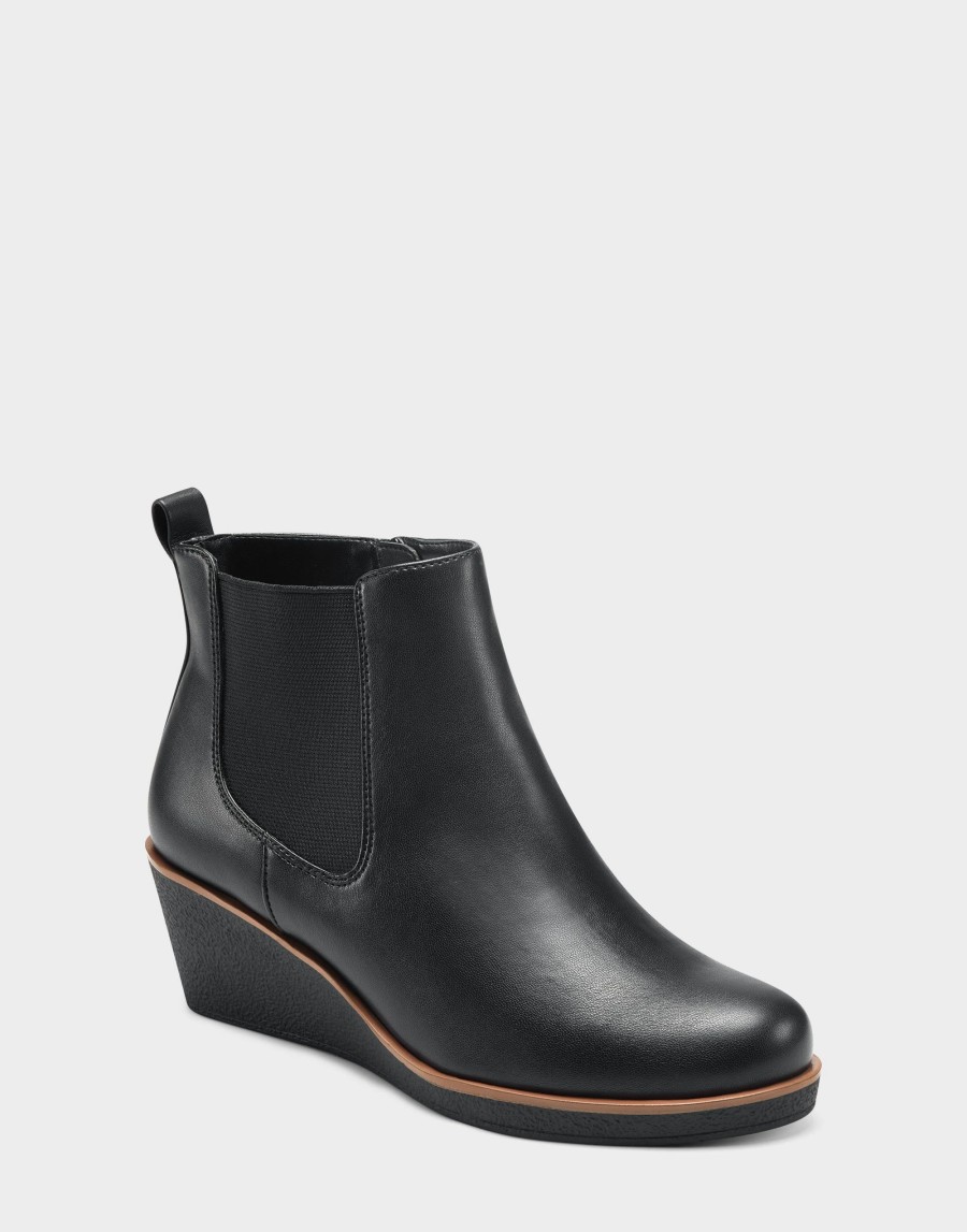 Ankle Boots * | Aerosoles Brandi Black Faux Leather