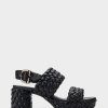 Heels * | Aerosoles Camera Knitted Black Faux Leather