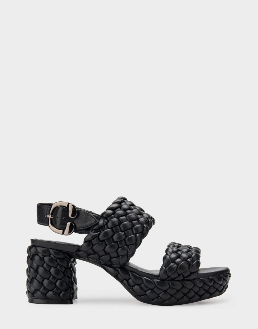 Heels * | Aerosoles Camera Knitted Black Faux Leather