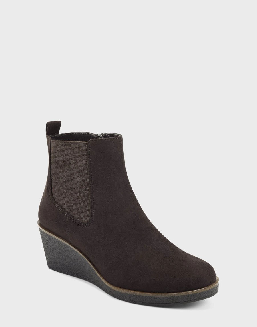 Ankle Boots * | Aerosoles Brandi Brown Faux Suede